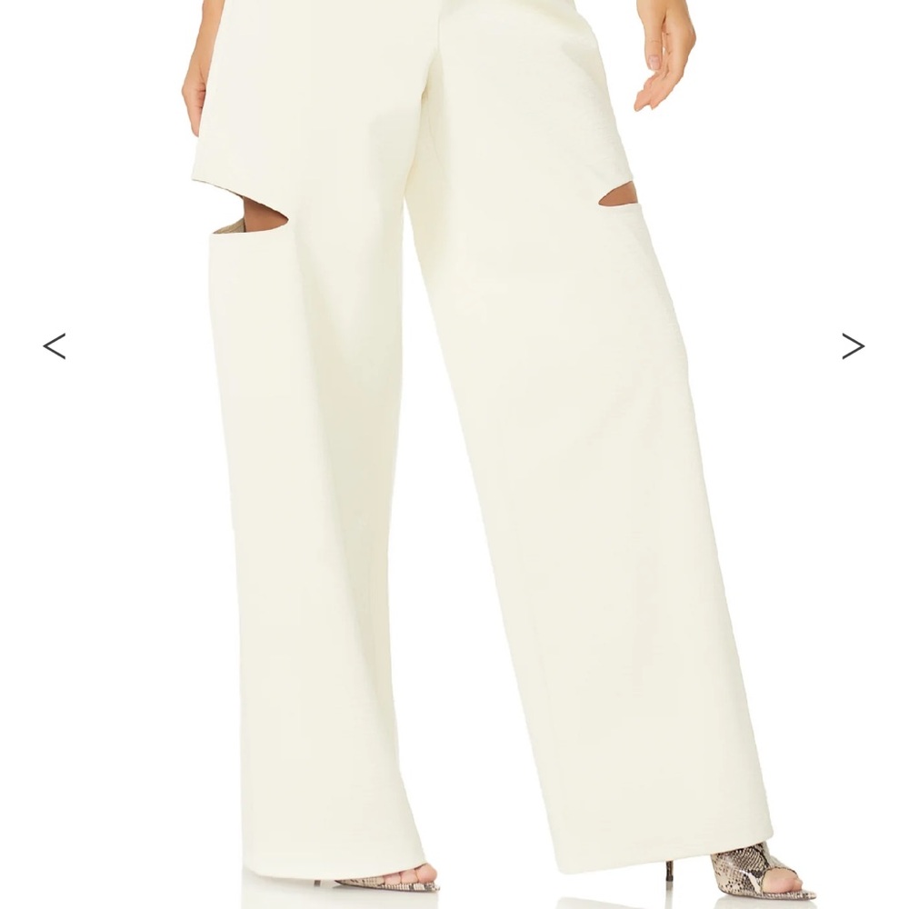 NEW AFRM Kimmie Wide Leg Trouser - Matte White